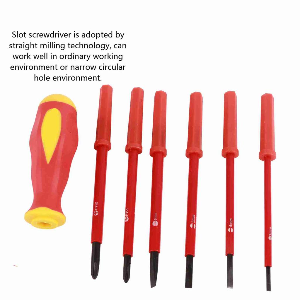 7dílná sada Multifunkční Izolované Plochý Křížový Elektrikářské Šroubováky Sada