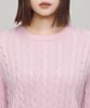 MUSINSA STANDARD WOMAN Women'S Angora Blend Cable Crew Neck Knit [Pink]