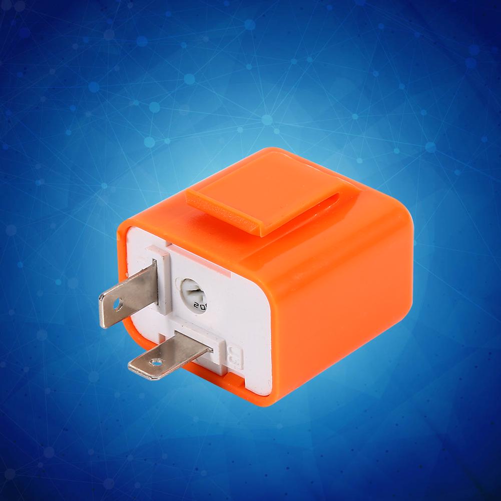 Universal Motorcycle Turn Signal Indicator 2 Pin Speed Adjustable LED Flasher Relay 12V Orange