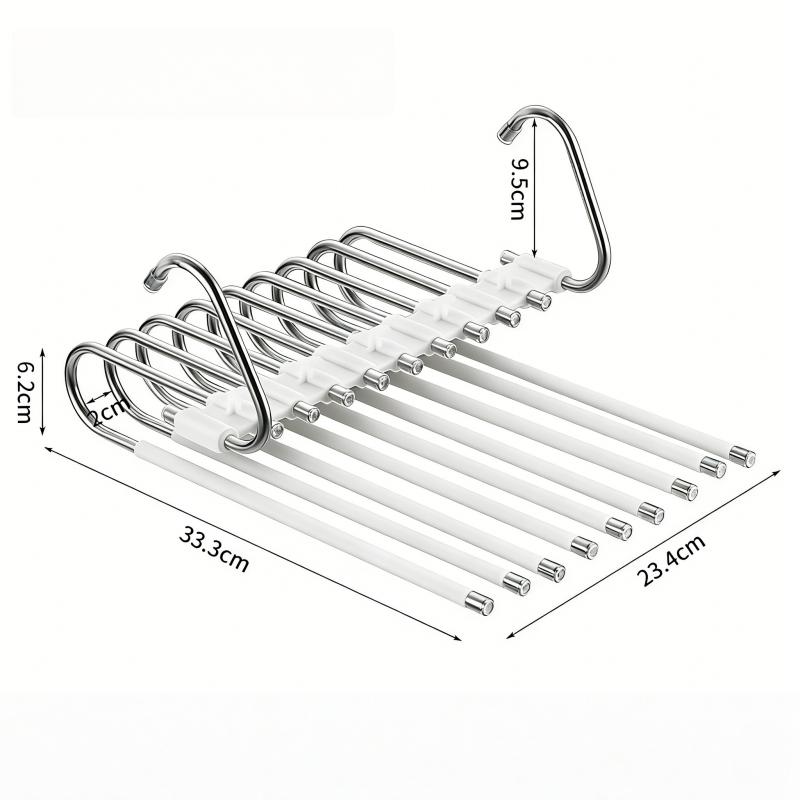 1 Piece of Space Saving Pants Storage Rack with 9/5 Layers, Equipped with A White Non Slip Cover,Suitable for All Kinds of Pants