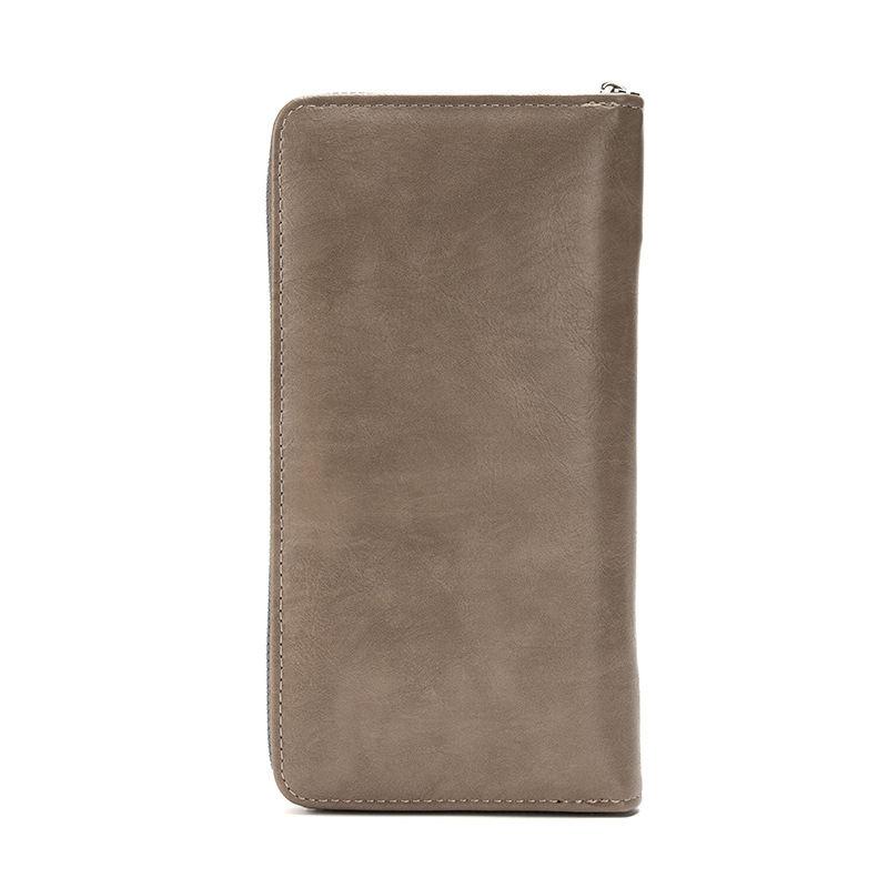 Artificial Leather Long Wallets for Women Men Fashion Zipper Purse Vintage Design Business Card Holder