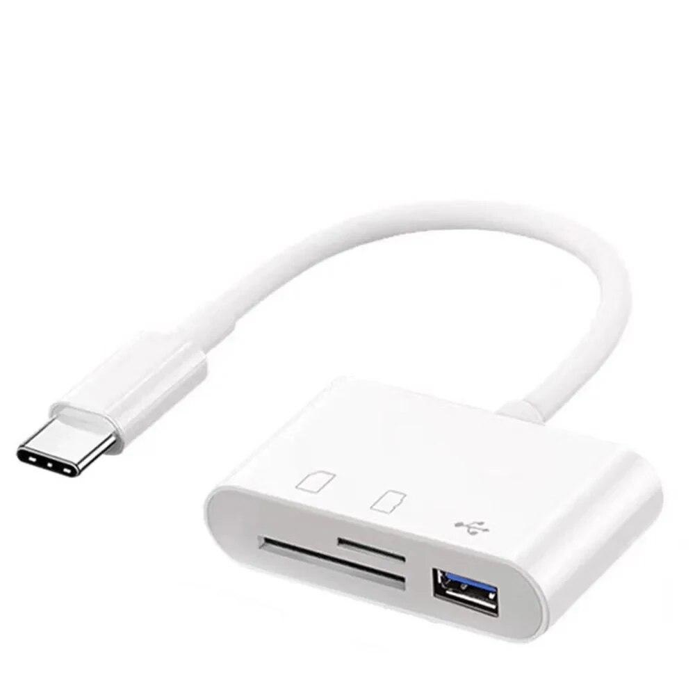 3 In 1 Adapter Type-C, Tf, Cf, Sd, Memory Card Reader, Recorder, Compact Flash Usb-C, Pro, Huawei, Macbook