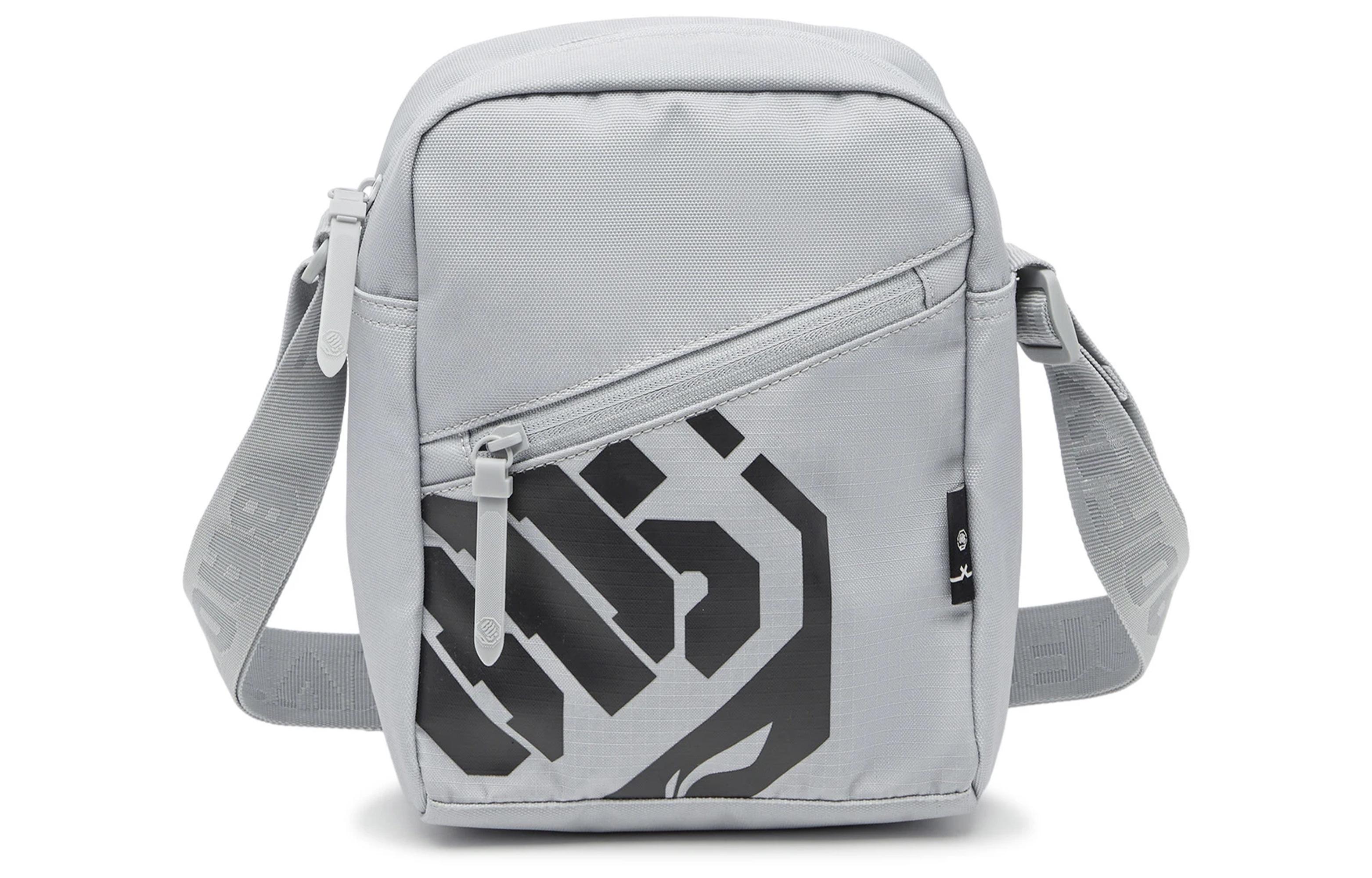 Li Ning Badfive Polyester Shoulder Bag, Crossbody Bag Unisex Mist Gray ABDU097-2