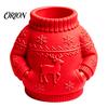 Cute Festive Gift for Women 3D Printed Sweater Pen Holder, Creative Desk Organizer with Elk Snowflake Relief Home Durable Holder Office School