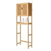 Bamboo Over The Toilet Storage Cabinet with Adjustable Shelf 68.9" H