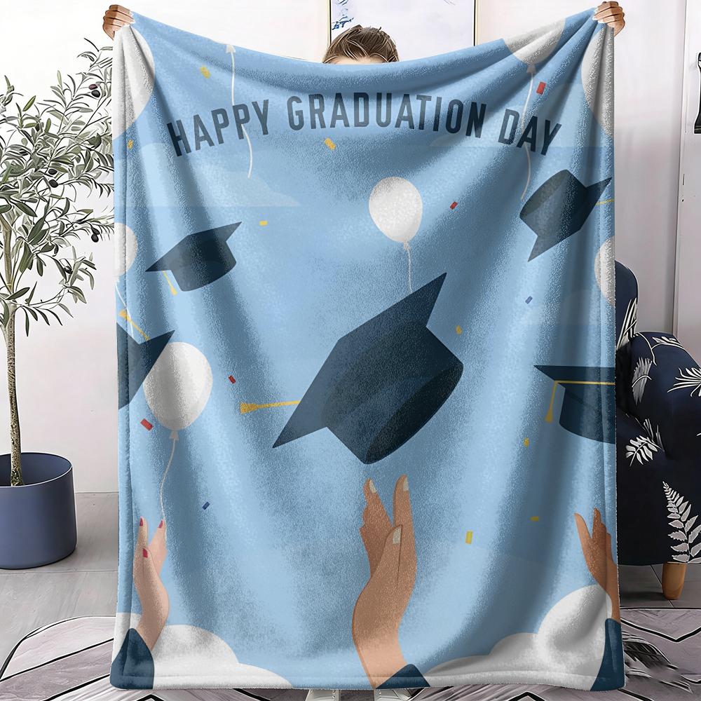 Graduation season Throw Soft Flannel AC Blanket Lightweight Summer Nap Throw Cozy Blanket for Sofa Bed Travel Home