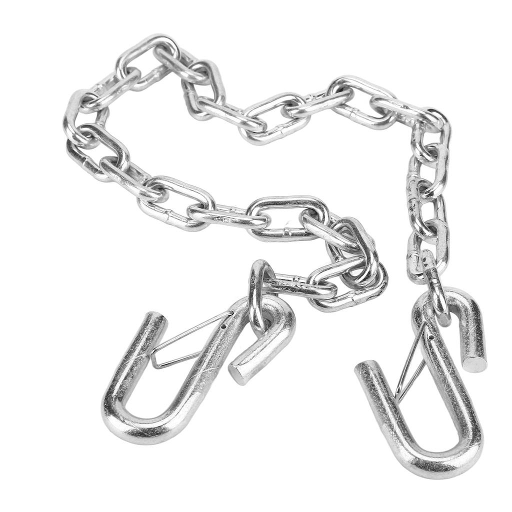 Heavy Duty Trailer Chain 3500lb Tow Wire Rope with Double Spring Clip Hook for RV and Trailer
