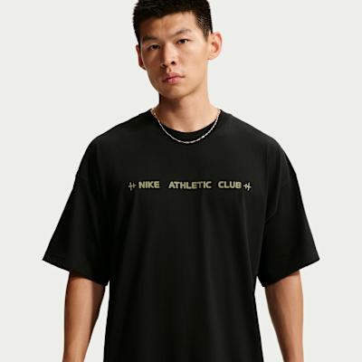 Nike T Shirts Men s Black/Gray Olive Crew Neck Moderate M
