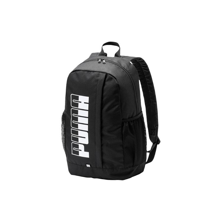 Puma Black And White Letter Logo Backpack Men Backpacks 075749-01 Black