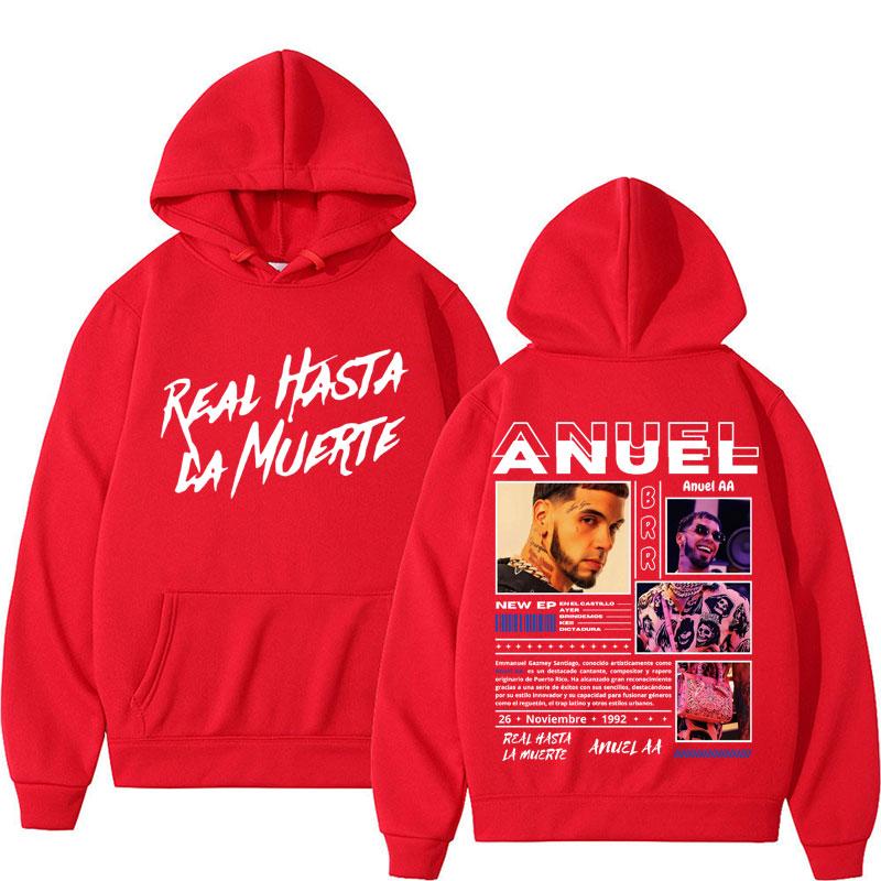 Rapper Anuel AA Real Hasta La Muerte Hoodies Men Women Hip Hop Retro Style Sweatshirt Pullover Harajuku Fashion Oversized Hooded