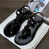 Summer Handwork Flower Women Jelly Sandals  New Clip Toe Flip Flops Shoes Female Flat Casual Beach Holiday Non-slip Slippers