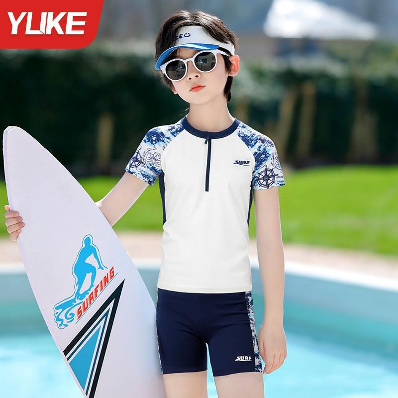 Boys' Two-Piece Swimwear Set 2025: Quick-Dry, Sun-Protective Swim Trunks for Kids