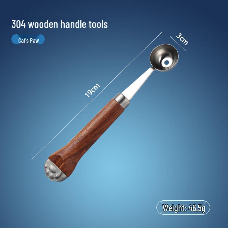 

ZISIZ Cat Paw Wooden Handle Fruit Baller & Masher