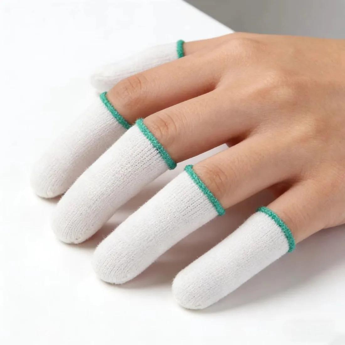 

20-pack nylon finger covers; fingertip protectors, abrasion-resistant finger covers, anti-slip finger covers; breathable.