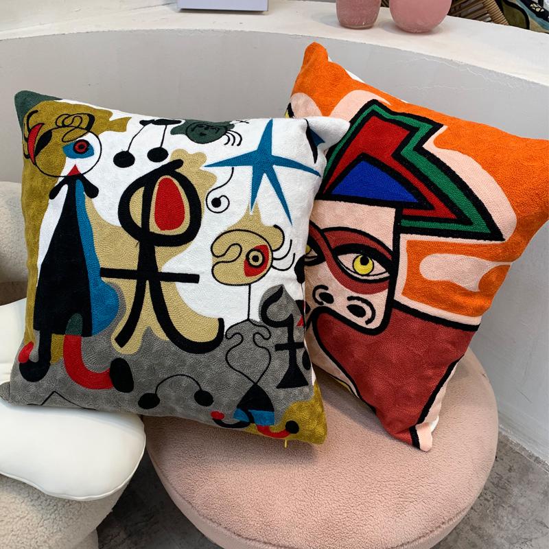 New Style Cushion Cover Picasso Embroidered Decorative Throw Pillowcases Abstract Creative Decoration For Home Sofa Car Covers