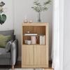 Side Table with LED Lights Sonoma Oak Wood Based Material