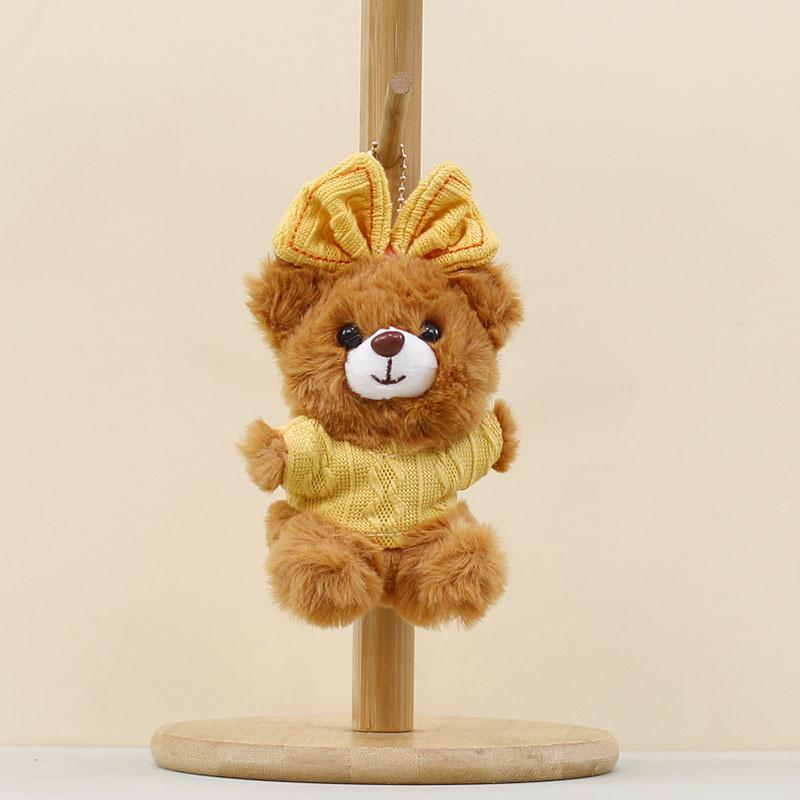 Wear Sweater Bowknot Bear Plush Keychain Stuffed Toy Animal Doll Kids Gifts