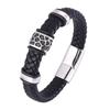 Titanium Steel Men's Multicolor Leather Bracelet