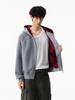 Men's Heavyweight Color Block Hooded Sweatshirt Jacket - Trendy Boxy Fit with Zipper