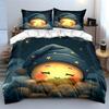 Cute Moon Night Decor Set Multiple Sizes Kid'S And Adults' Bedroom Exquisite 3Pc Bedding Set, Gift
