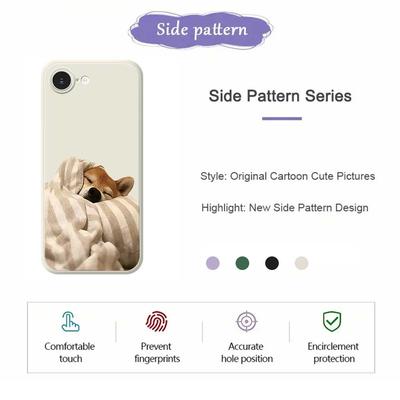 Für iPhone 16e Hülle Mit Hundemuster bedruckt Gerader Rand TPU Handy-Rückseite