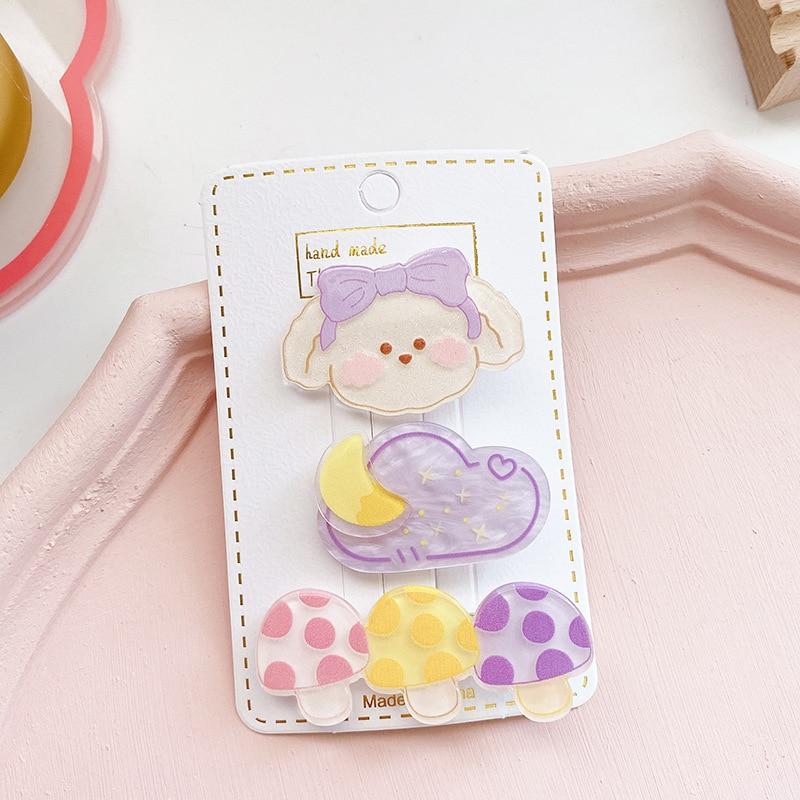 3 Stück Kawaii Tier Haarnadel Niedliche Acryl Haarspangen für Kinder Kopfbedeckung Kopfschmuck Kleine Mädchen Kinder Haarschmuck