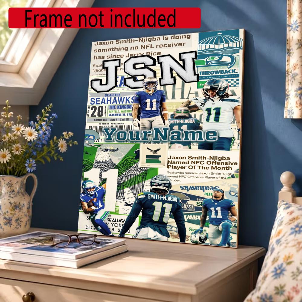 Seattle Seahawks Personalized Text Diamond Painting Round Diamond Mosaic Rhinestones Diamond Embroidery Craft Kit Wall Decor Without Frame