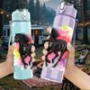 1PC Colorful Running Horse Art 750ml Color Plastic Sports Water Bottle Leakproof Flip Straw Lid Suitable for Sports Office Home Use