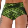 Women's Fish Scale Performance Shorts: Shiny Sequin-like Clubwear for Pole Dance, Mermaid Costume & Festive Swimwear