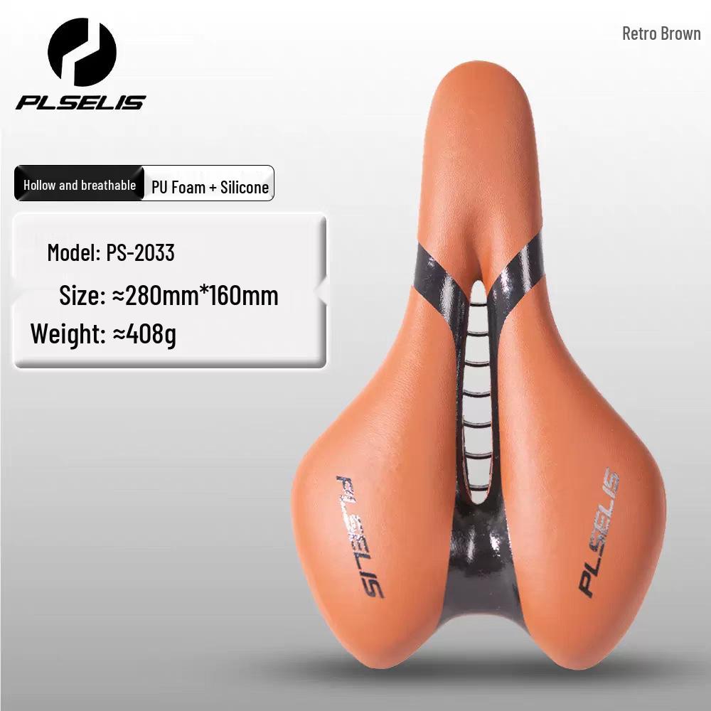 PLSELIS Breathable Non-slip Shock-Absorbing Wide Silicone Bike Saddle