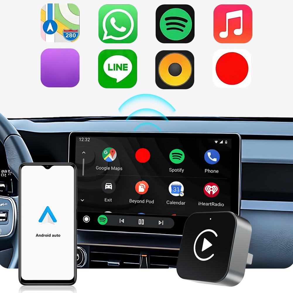 2 In 1 Wireless CarPlay Android Auto Adapter Smart Box Convert Wired To Wireless Auto Connect Plug & Play for Factory Wired Cars