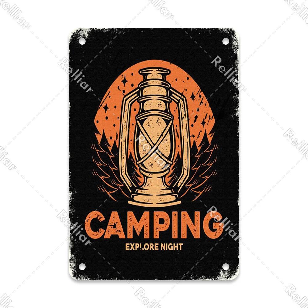 Retro Happy Camper Dekoracyjny Talerz Przygoda na Zewnątrz Metalowy Znak Blaszany Symbol Dzikiej Przyrody Ornament Plakat Dekoracja Domowego Baru Klubu Tablica