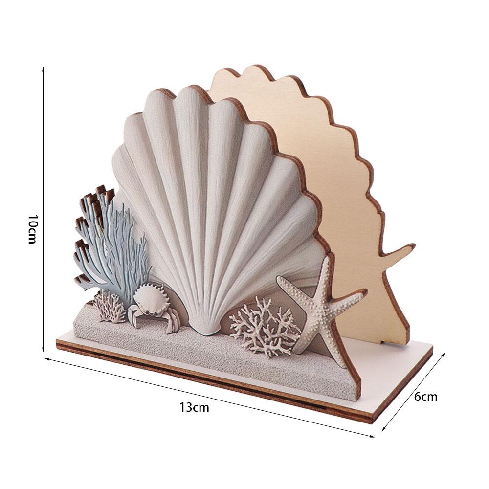 Ocean Style Tissue Dispenser Wooden Crafts Napkin Holder Ornaments Tissue Organizer  Office Desktop