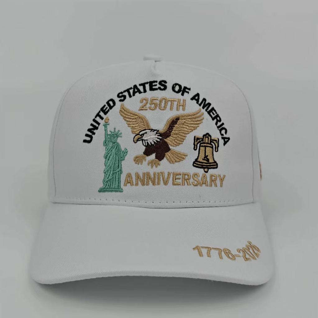 Usa 250Th Anniversary Cap: Embroidered Statue Of Liberty, Eagle & Bell Design - Honor American History, Perfect For Memorial Eve