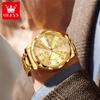 OLEVS 5609 Classic Business Quartz Watch for Man Stainless Steel Waterproof Calendar Luminous Men's Wristwatch