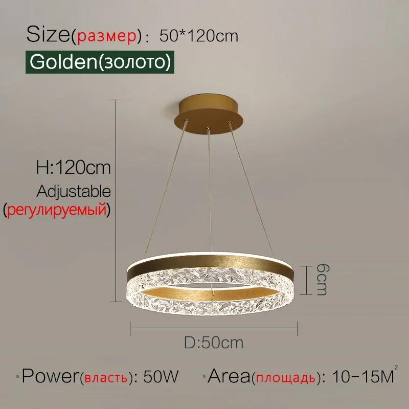 Minimalist LED Pendant Chandelier Ceiling Lamp Dimmable Round Circle Living Dining Room Bedroom Glossy Hanging Lighting Fixtures