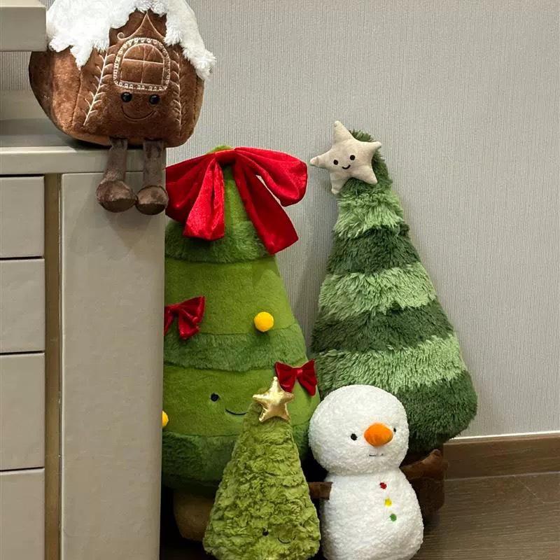 Large Christmas Tree Figurine Dolls - Plush Holiday Decorations for Mall Displays