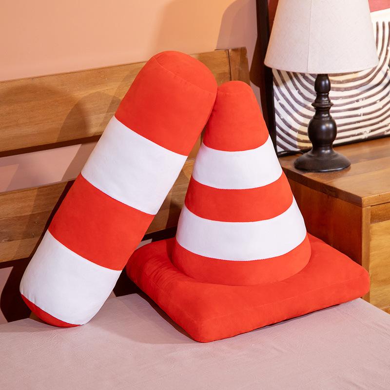 Creative Traffic Safety Roadblock Throw Pillow Plush Toy Mobile Guardrail Rod Doll Kindergarten School Teaching Props