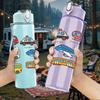 1PC Multi Truck Vehicle Seamless Pattern 750ml Color Plastic Sports Water Bottle Leakproof Flip Straw Lid Suitable for Sports Office Home Use