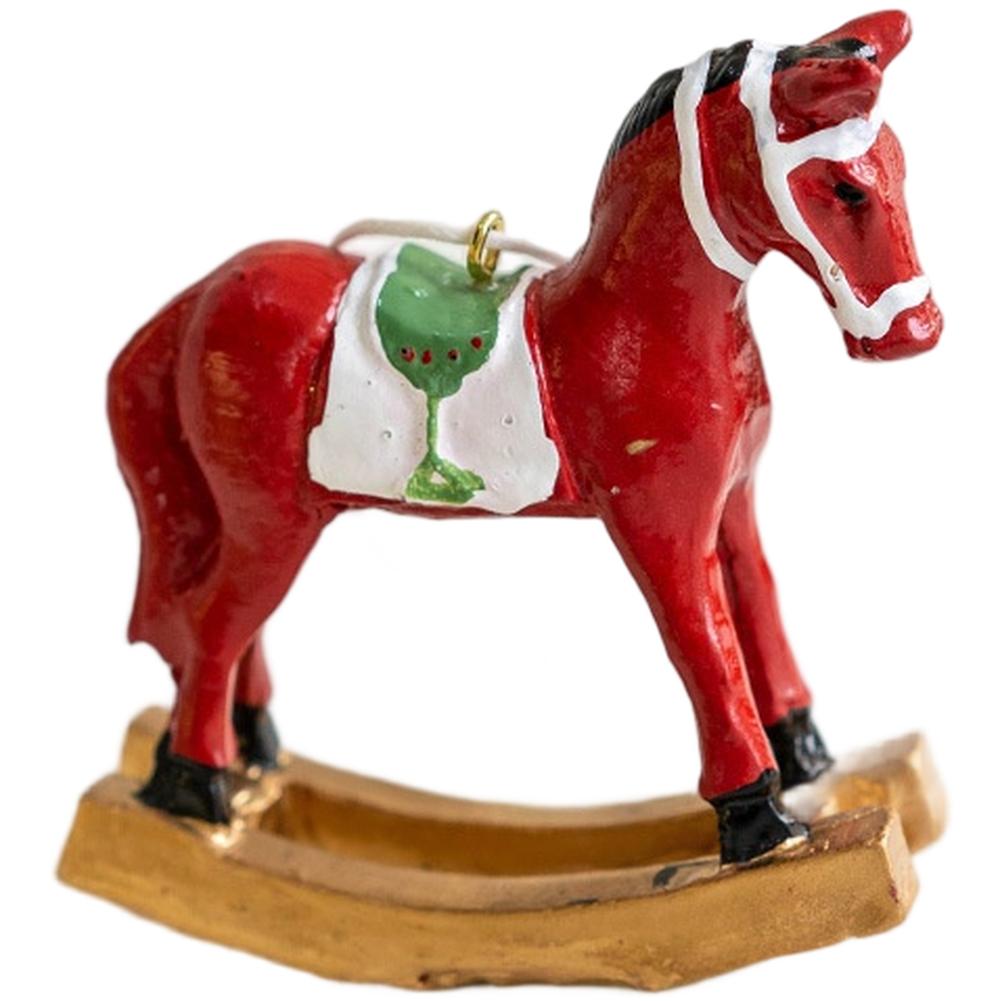 Decorative Resin Painted Horse Ornament Set for Tree Hanging and Desktop Display Crafted for Seasonal Holiday Use