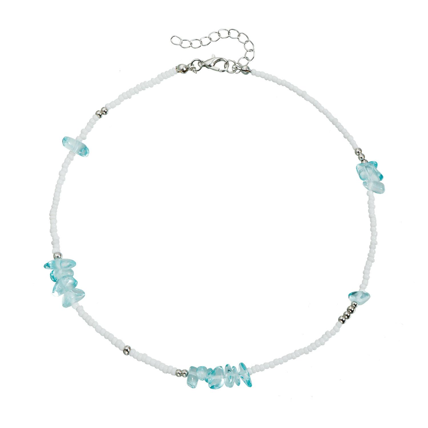 Cold feeling irregular stone necklace short personality versatile collarbone chain neck chain