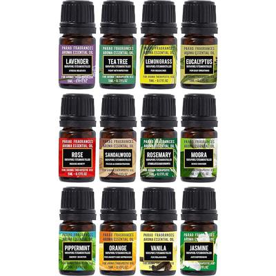 Parag Fragrances Coffret d'huiles essentielles pures, naturelles et biologiques (Pur 12 en 1)