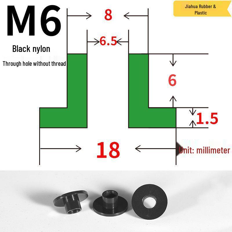 T-förmige Nylon-Dichtungsscheibe M3-M35 Gewinde Isolierabstandshalter