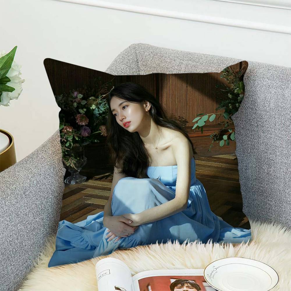

KPOPBBae Suzy Pillow Case Sofa Decorative Home Doublesided Print Plush Square Throw Pillow Cushion Cover 30x30 cm