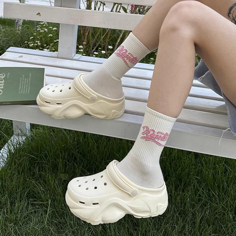 New cloud heel EVA hole shoes platform cm summer wear fashionable and comfortable hole shoes women's