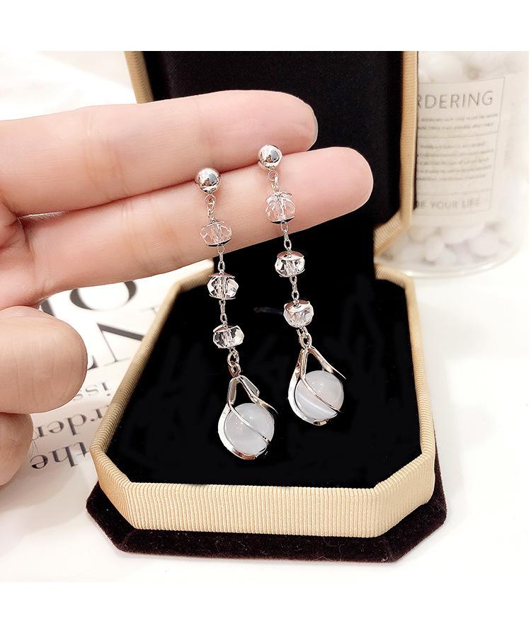 925 Silver Four-Leaf Clover Star Earrings, Korean Style, Slim Design for Women