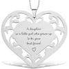 Mother Daughter Heart Ornament, Stainless Steel Engraved Hanging Decoration with Quote, Sentimental Gift for Daughter or Mom, Birthday, Mother's Day