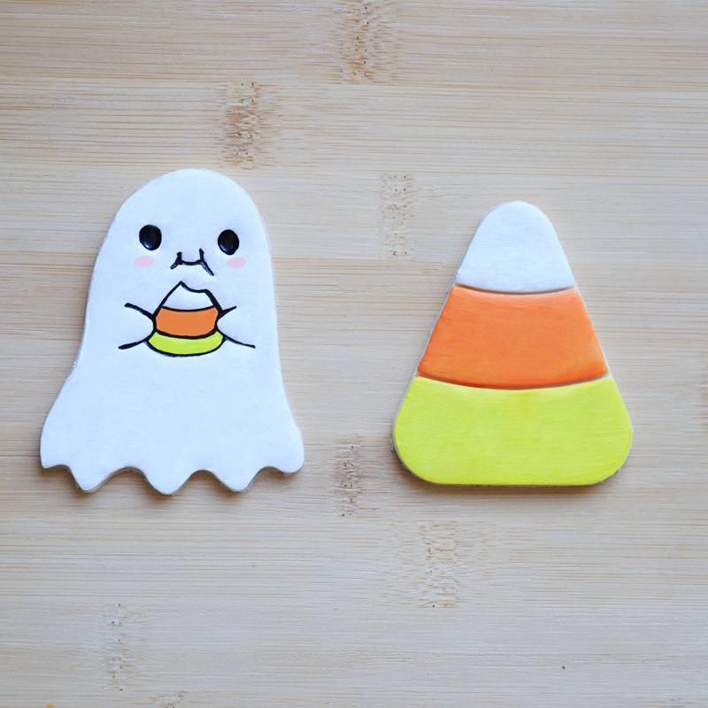 1 ks Halloweenský vykrajovátko s embosserem, forma na sušenky, forma na výrobu halloweenských sušenek, pečeť s motivem ducha, dýně, lucerny, vlajky, nástroje pro embosování