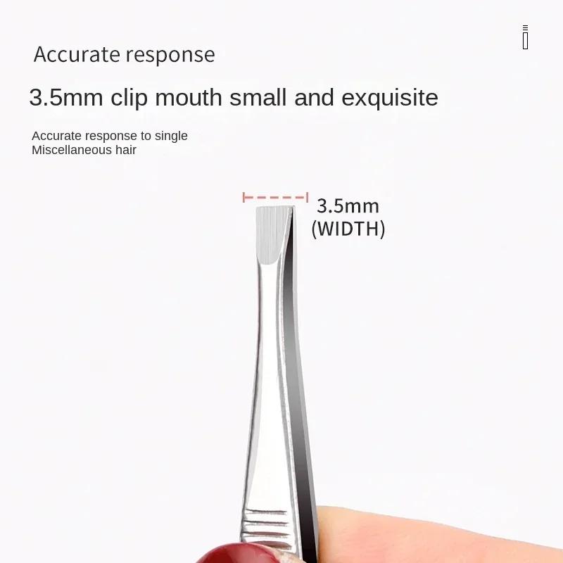 Eyebrow Tweezer Stainless Steel Beauty Clip Slant Tip Flat Tip Eyebrow Tweezer Clip for Eyebrow Trimming Face Hair Removal Tools