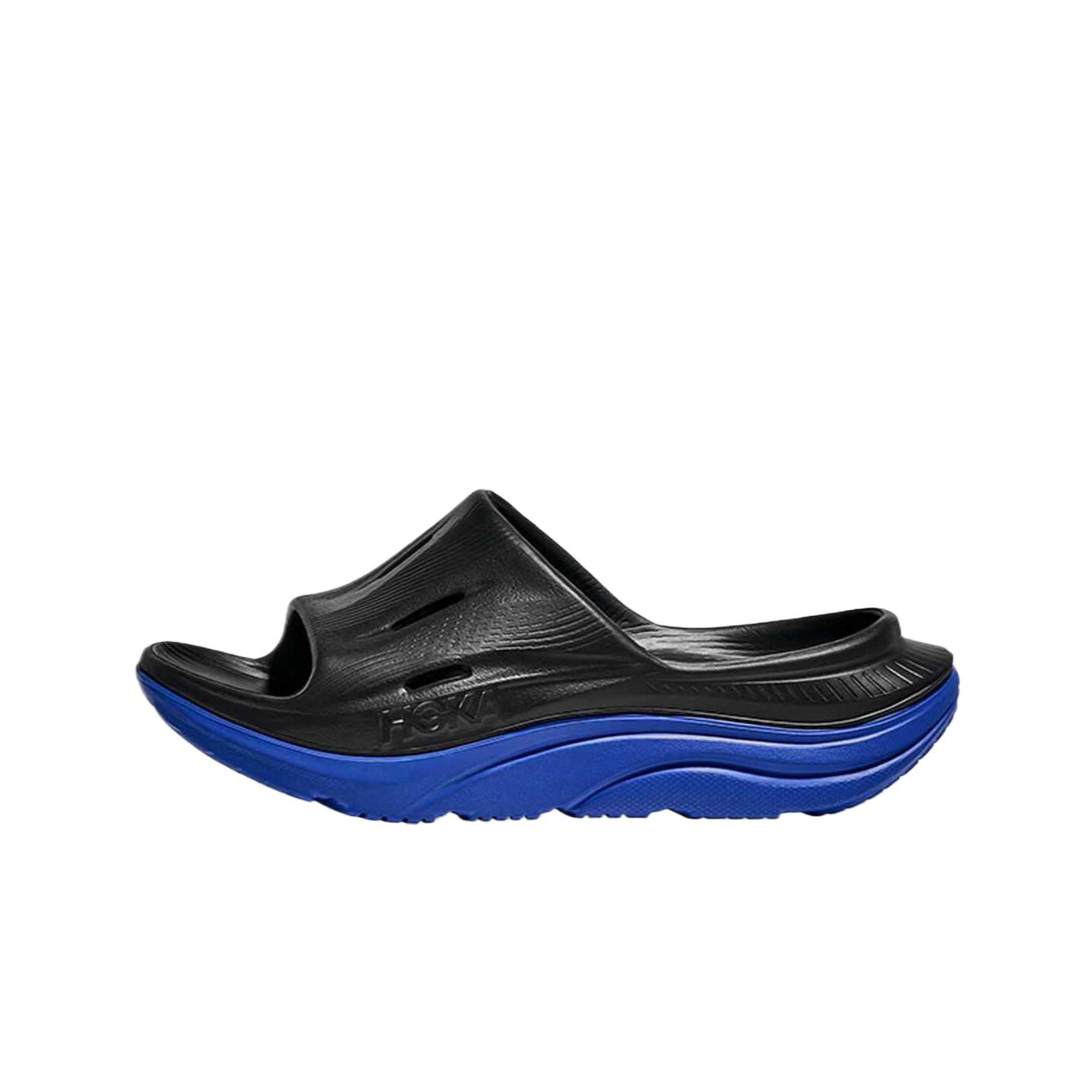 

HOKA ONE ONE Ora Recovery Slide 3 EVA Cushioning Slide Slippers Unisex Black Blue 1135061-BLTR 46.5